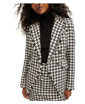 Veronica Beard Miller Houndstooth Dickey Double Breasted Jacket