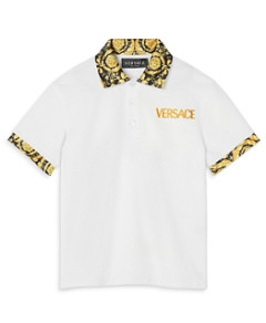 Versace Boys' Barocco Cotton Polo Shirt - Big Kid
