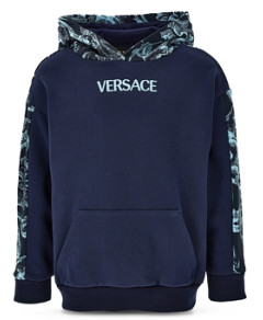 Versace Boys' Fleece + Barocco Print Fleece Hoodie - Big Kid