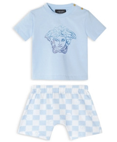 Versace Boys' Medusa Graphic Tee & Checker Shorts Set - Baby