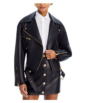 Versace Plonge Leather Moto Jacket