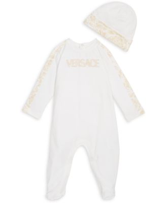 Versace Unisex Barocco Jersey Footie & Hat Set - Baby