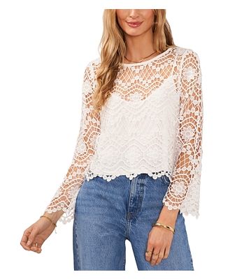 Vince Camuto Crocheted Flare Sleeve Top