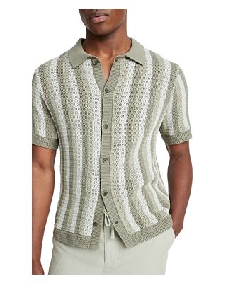 Vince Striped Crochet Shirt