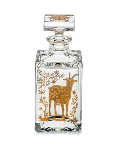 Vista Alegre Golden Whisky Decanter with Gold Goat