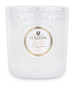 Voluspa Italian Bellini Triple Wick Luxe Embossed Glass Candle 30 oz.