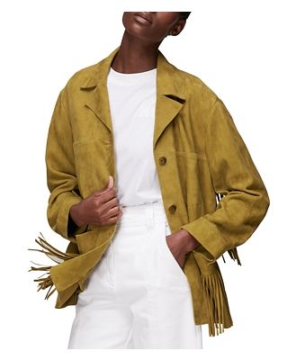Whistles Grace Cropped Suede Jacket