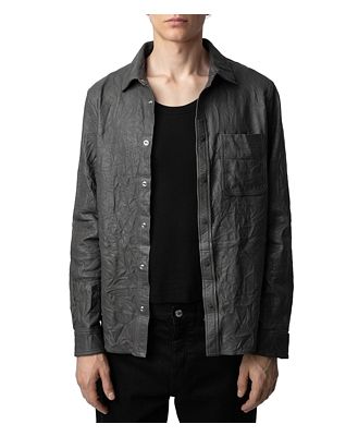 Zadig & Voltaire Serge Crinkled Leather Shirt