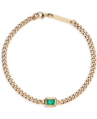 Zoe Chicco 14K Yellow Gold Emerald Bezel Link Bracelet