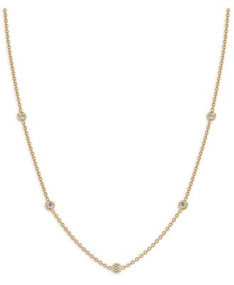 Zoe Chicco 14K Yellow Gold Floating Diamonds Diamond Bezel Choker Necklace, 14-16