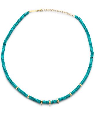 Zoe Chicco 14K Yellow Gold Gemstone Beads Turquoise & Diamond Collar Necklace, 16-18