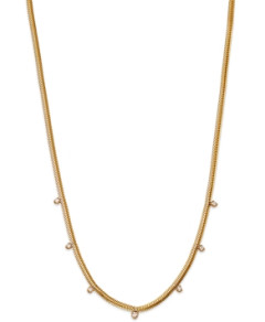 Zoe Chicco 14k Yellow Gold Graduated Diamond Snake Chain Necklace, 16