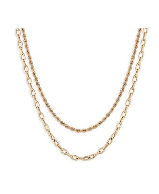 Zoe Chicco 14K Yellow Gold Heavy Metal Layered Necklace, 16 & 18