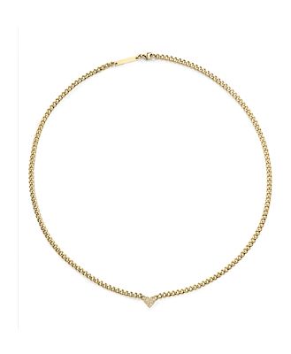 Zoe Chicco 14K Yellow Gold Midi Bitty Symbols Diamond Heart Collar Necklace, 16