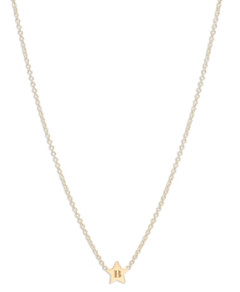 Zoe Chicco 14K Yellow Gold Personalized Initial Star Pendant Necklace, 18