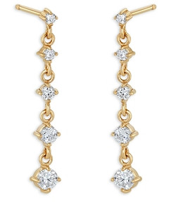 Zoe Chicco 14K Yellow Gold Prong Diamonds Diamond Graduated Drop Earrings