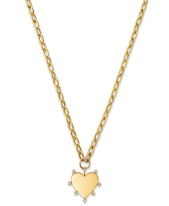 Zoe Chicco 14K Yellow Gold Prong Diamonds Diamond Heart Pendant Necklace, 18