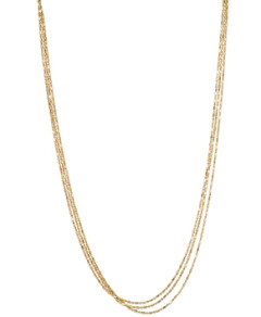 Zoe Chicco 14K Yellow Gold Simple Gold Tube & Bead Triple Layer Necklace, 14-18