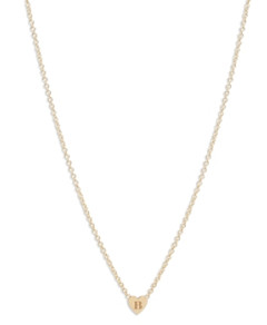 Zoe Chicco 14K Yellow Gold Tiny Heart Initial Necklace