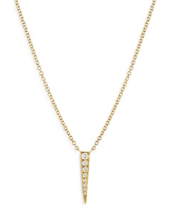 Zoe Lev 14K Yellow Gold Diamond Dagger Pendant Necklace, 18