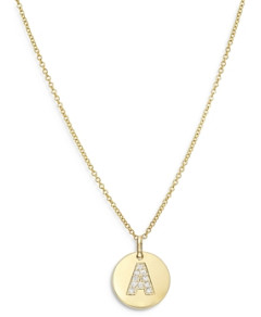 Zoe Lev 14K Yellow Gold Diamond Initial Pendant Necklace, 16-18