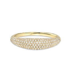 Zoe Lev 14K Yellow Gold Diamond Pave Dome Ring