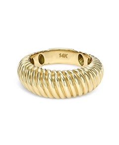 Zoe Lev 14K Yellow Gold Ribbed Dome Ring