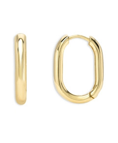 Zoe Lev 14K Yellow Gold Thick Oval Hoop Earrings