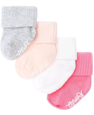 Bonds Baby Bamboo Cuff 4 Pack Socks in Pink Size: