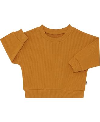 Bonds Baby Cotton Wide Needle Rib Pullover in Sweet Caramel Size: 3-6 Months, Aussie Cotton