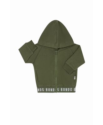 Bonds Baby Logo Fleece Hoodie in Hiker Green Size: