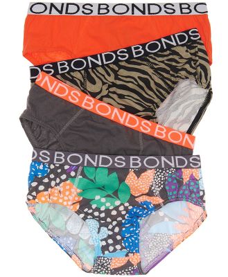 Bonds Boys Brief 4 Pack in Make Your Markleaf Size: 14/16, Cotton