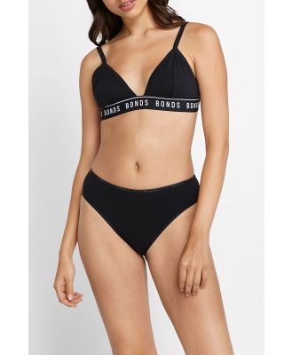 Bonds Everyday Organics Hi Bikini in Black Size: