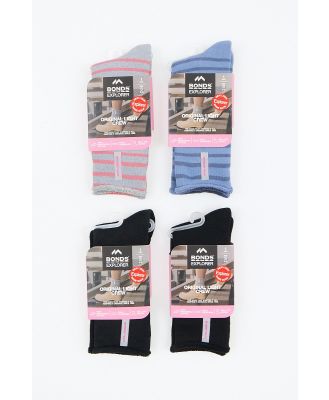 Bonds Explorer Womens Original Lightweight Cotton Crew Socks 4 Pack Size: