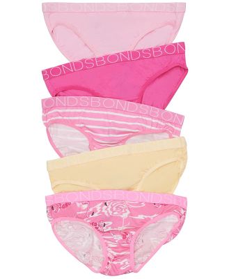 Bonds Girls Bikini 5 Pack in Felicity Flamingo Size: