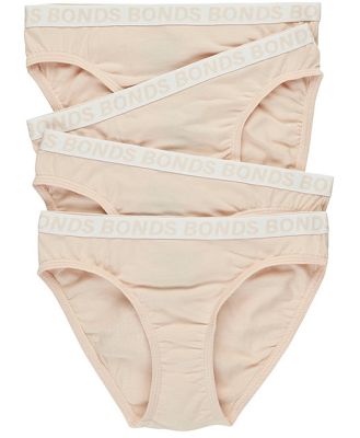 Bonds Girls Bikini Sport 4 Pack in Nude Size: