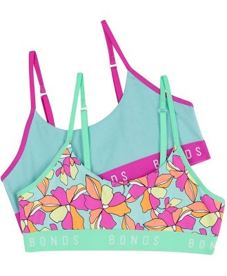 Bonds Girls Cotton Hipster Scoop Crop 2 Pack Size: 14/16, Aussie Cotton