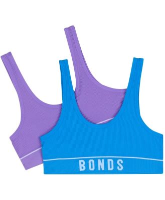 Bonds Girls Original Rib Tank Top Crop 2 Pack Size: