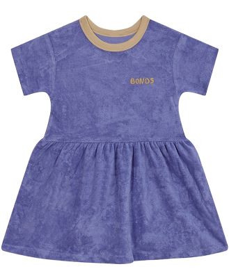 Bonds Girls Terry Towelling Dress in Sour Purple Size: