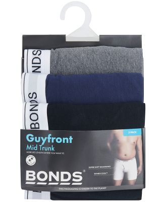 Bonds Guyfront Mid Trunk 3 Pack Size:
