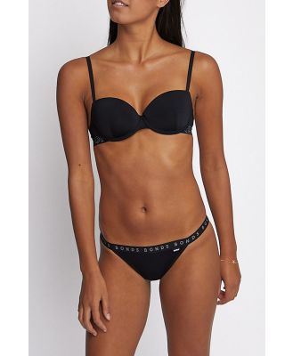 Bonds Hipster Cotton String Bikini in Black Size:
