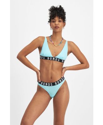 Bonds Icons Super Logo Bikini in Cotton Unreal Aqua Size: