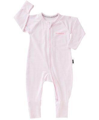 Bonds Infant Zip Cotton Wondersuit in Ballet Pink/White Size: