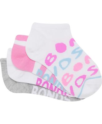 Bonds Kids Cotton Fashion Low Cut Socks 4 Pack in Pink Size: