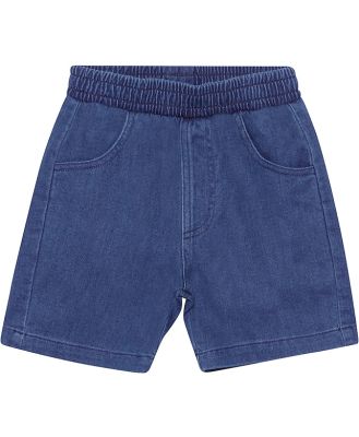 Bonds Kids Denim Jort in Basic Mid Blue Chambray Size: