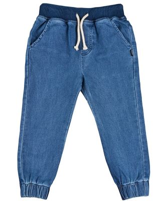 Bonds Kids Denim Terry Trackie in Mid Blue Chambray Size: