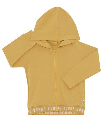 Bonds Kids Logo Fleece Hoodie in Mustard Rush Size: