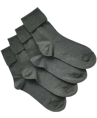 Bonds Kids School Cotton Turnover Top 4 Pack in Grey Size: