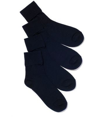 Bonds Kids School Cotton Turnover Top 4 Pack Socks in Navy Size: