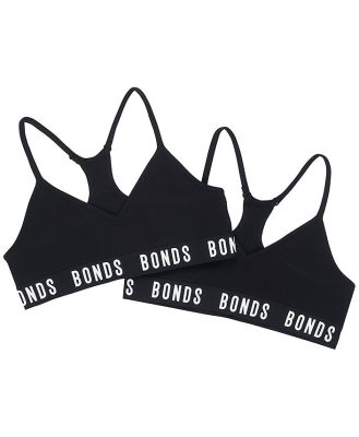 Bonds Kids Super Stretchies Racer Crop 2 Pack in Black Size: 12/14, Moisture-Wicking